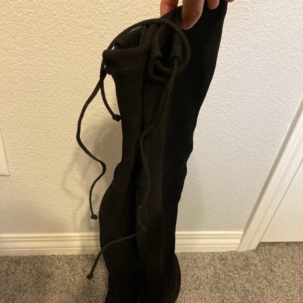Stuart Weitzman Over The Knee Black Suede Boots - Picture 5 of 14